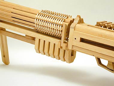 自作ゴム銃□ 電動ガトリング機関銃 P503ドットデルの紹介(3/4)