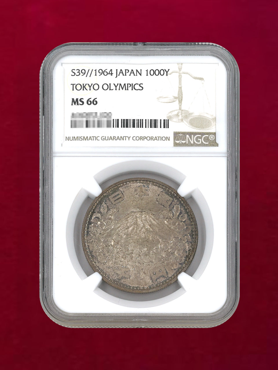 日本】東京オリンピック記念1000円銀貨 昭和39(1964) NGC MS66［B