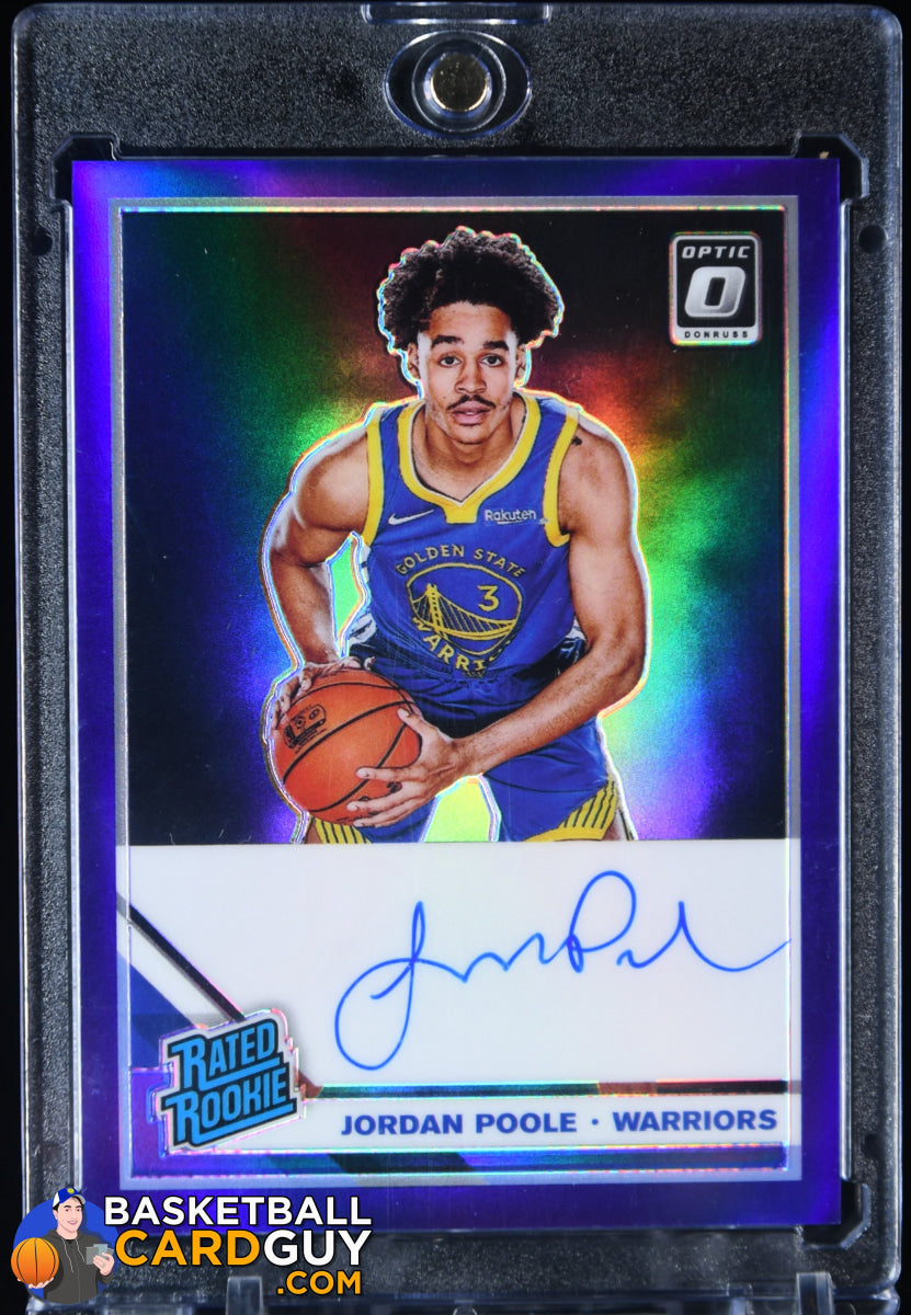 Jordan Poole 2019-20 Donruss Optic Rated Rookies Signatures Purple