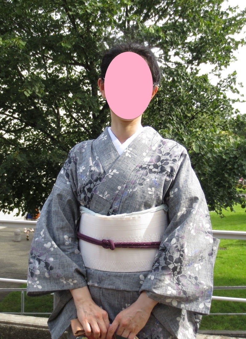 竺仙綿紬浴衣を、着物風に | お茶にしましょうか