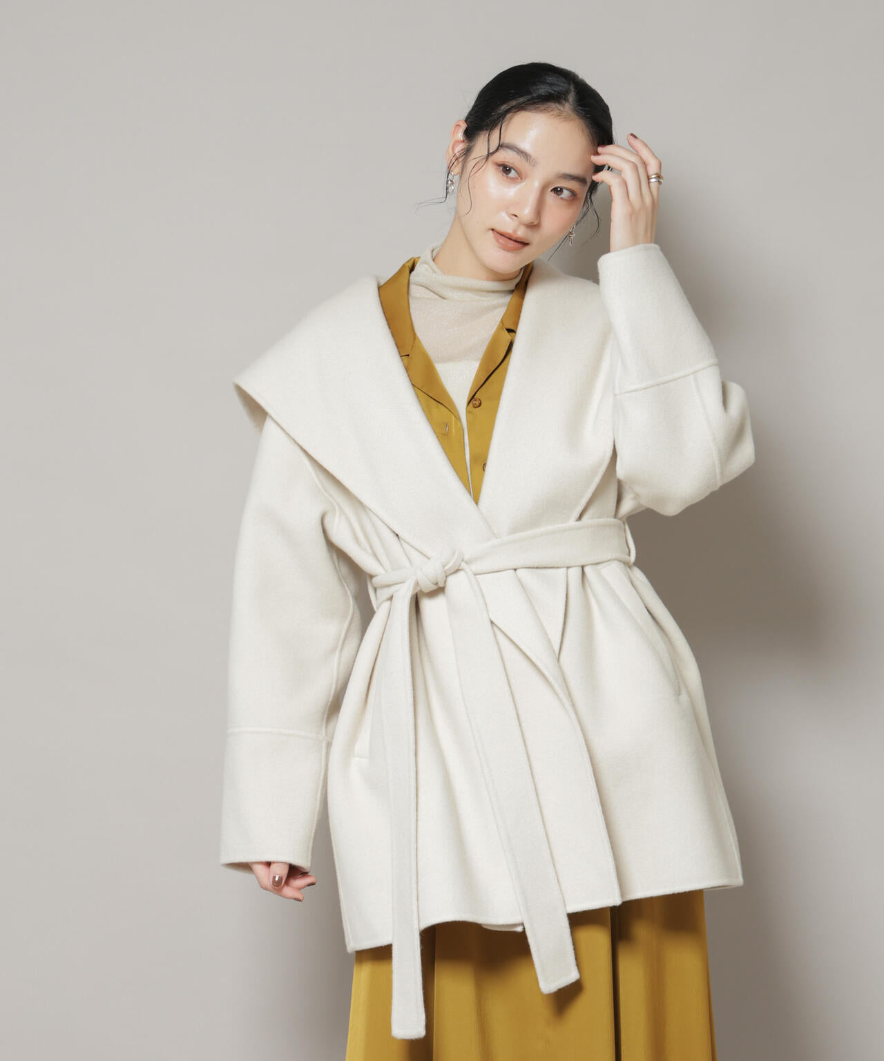 SUPER110blend リバー ショール ミディコート