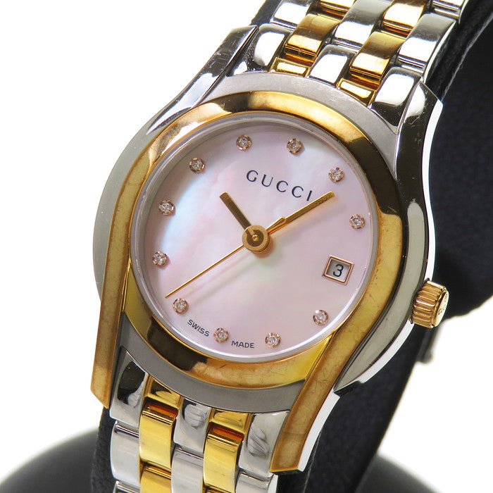 GUCCI/グッチ】 5500L 腕時計 ステンレススチール/GP クオーツ ピンク