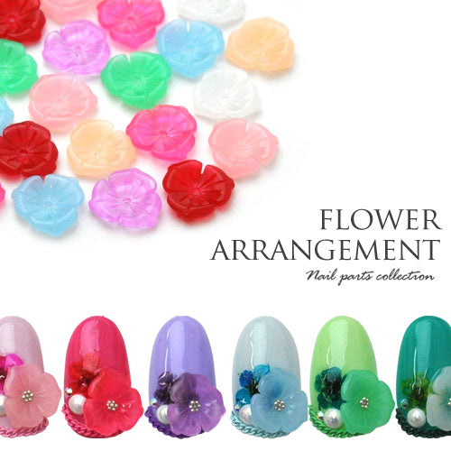 フラワー パーツ 選べる8色 カラフル 樹脂 立体 3D ネイルアート