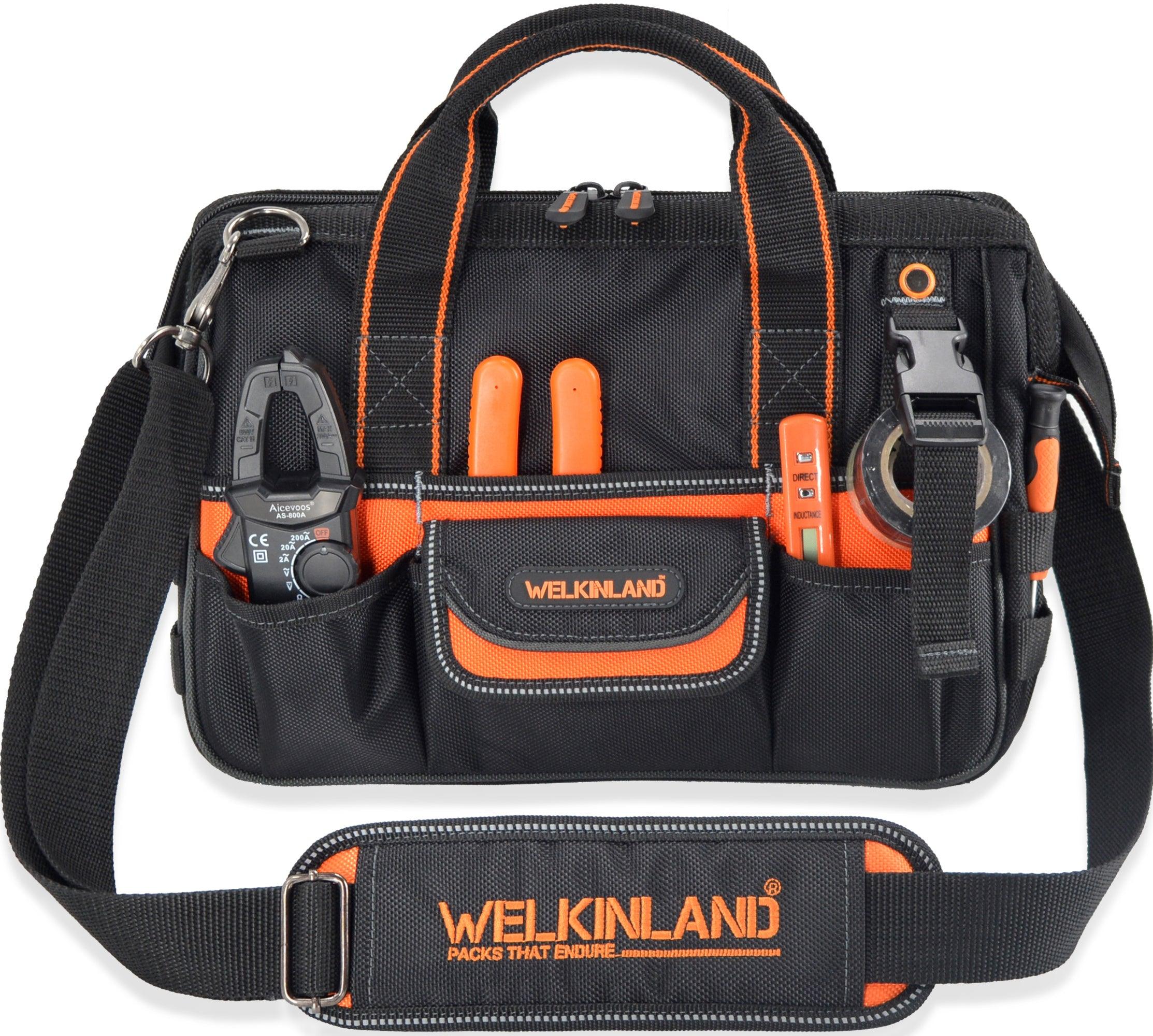 WELKINLAND 13-Inch Tool Bag, Heavy-Duty, Gift Packed, Black with