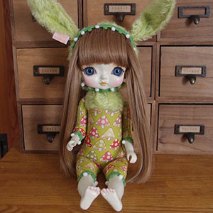 Cuddle a Fluffy 福寿 梨理 作家様 かごバッグ 猫 創作人形 Cuddle a