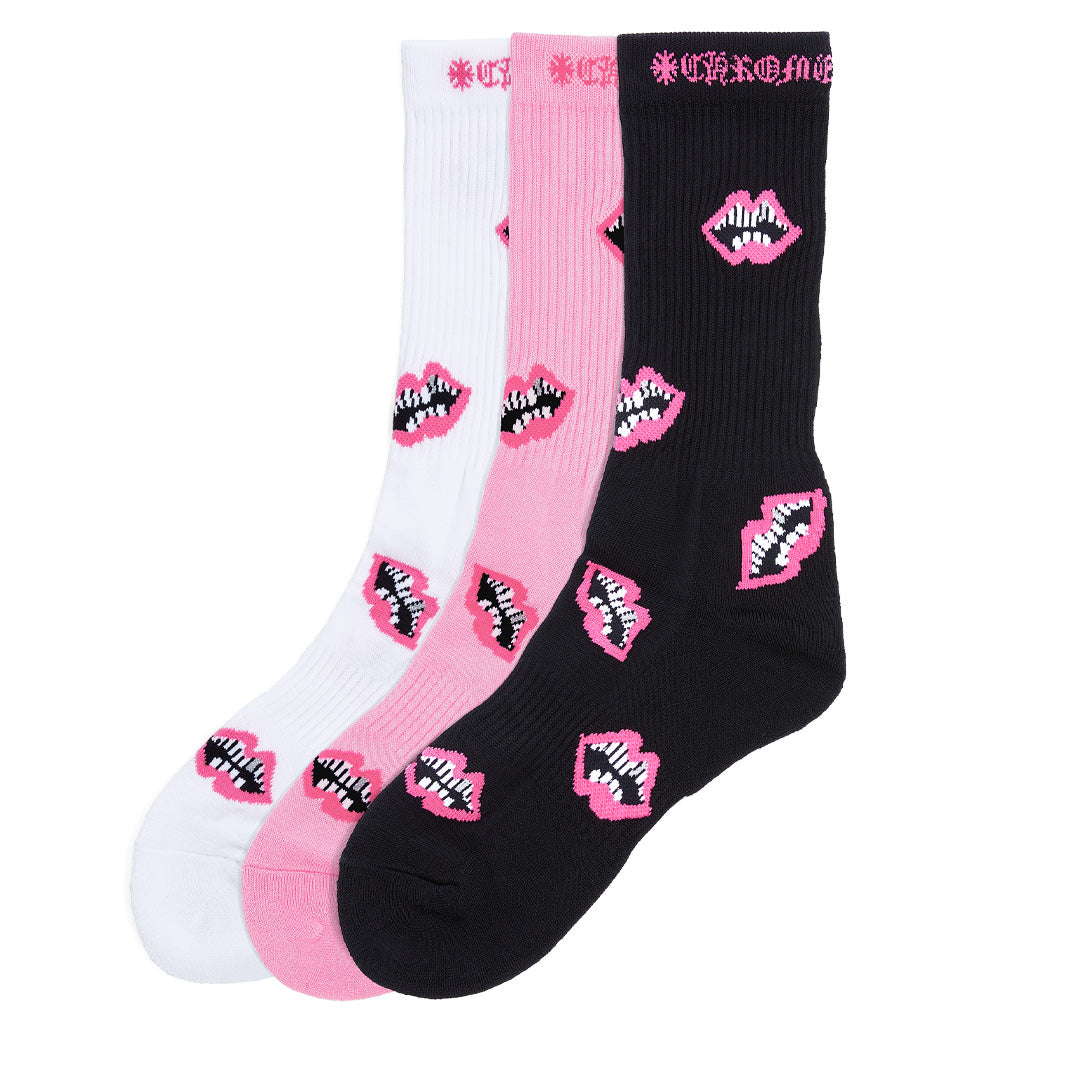 Chrome Hearts Chomper Pink Socks 3 Pack | Kenshi
