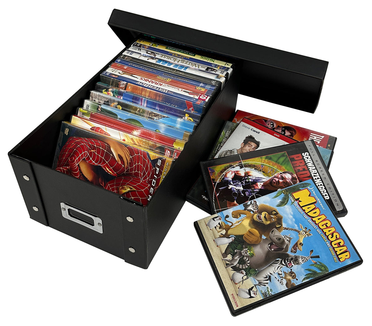 CheckOutStore Black DVD Cases Snap Button Storage Box (Holds 25