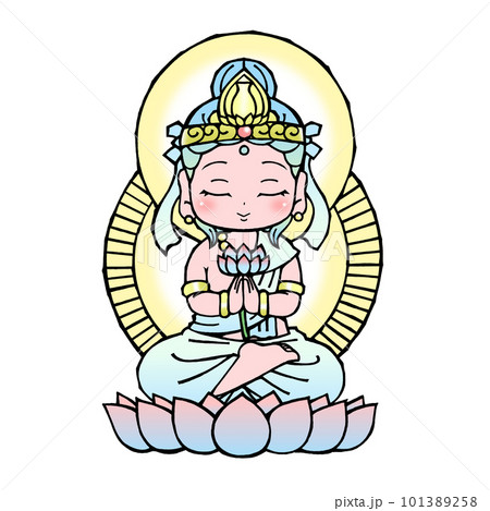 勢至菩薩（坐像のイラスト素材 [101389258] - PIXTA