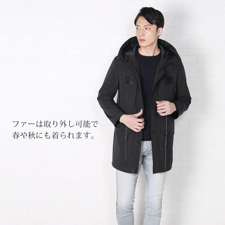 楽天市場】モッズコート メンズ ミンク ライナー ラクーン ファー