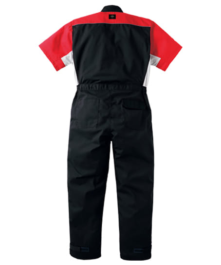 全4色】半袖メカニックスーツ（ツナギ服・帯電防止・バイカラー・S～6L