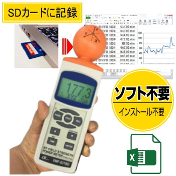 高周波(マイクロ波)電磁波測定器 EMF-831SD データロガー サトテック