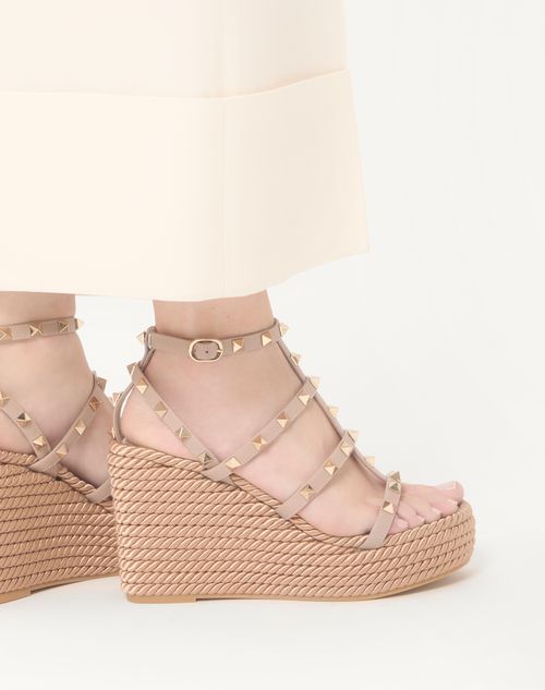 ロックスタッズ カーフスキン ストラップウェッジサンダル 95mm for