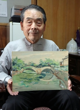 帝銀事件 平沢貞通元死刑囚のテンペラ画 長崎県諫早で発見 「眼鏡橋