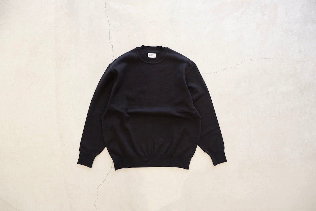 トップス Yonetomi WAVE COTTON KNIT PULLOVER BLACK WAVE COTTON KNIT PULLOVER／YONETOMI NEW BASIC / Shop ZUTTO for the