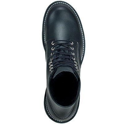 Red Wing Boots: Round Toe Black Chrome Classic Work Boot 8165