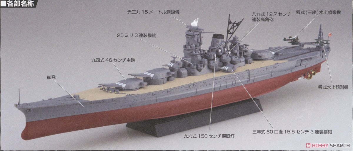 日本海軍戦艦 大和 昭和16年/竣工時 (エッチングパーツ付き