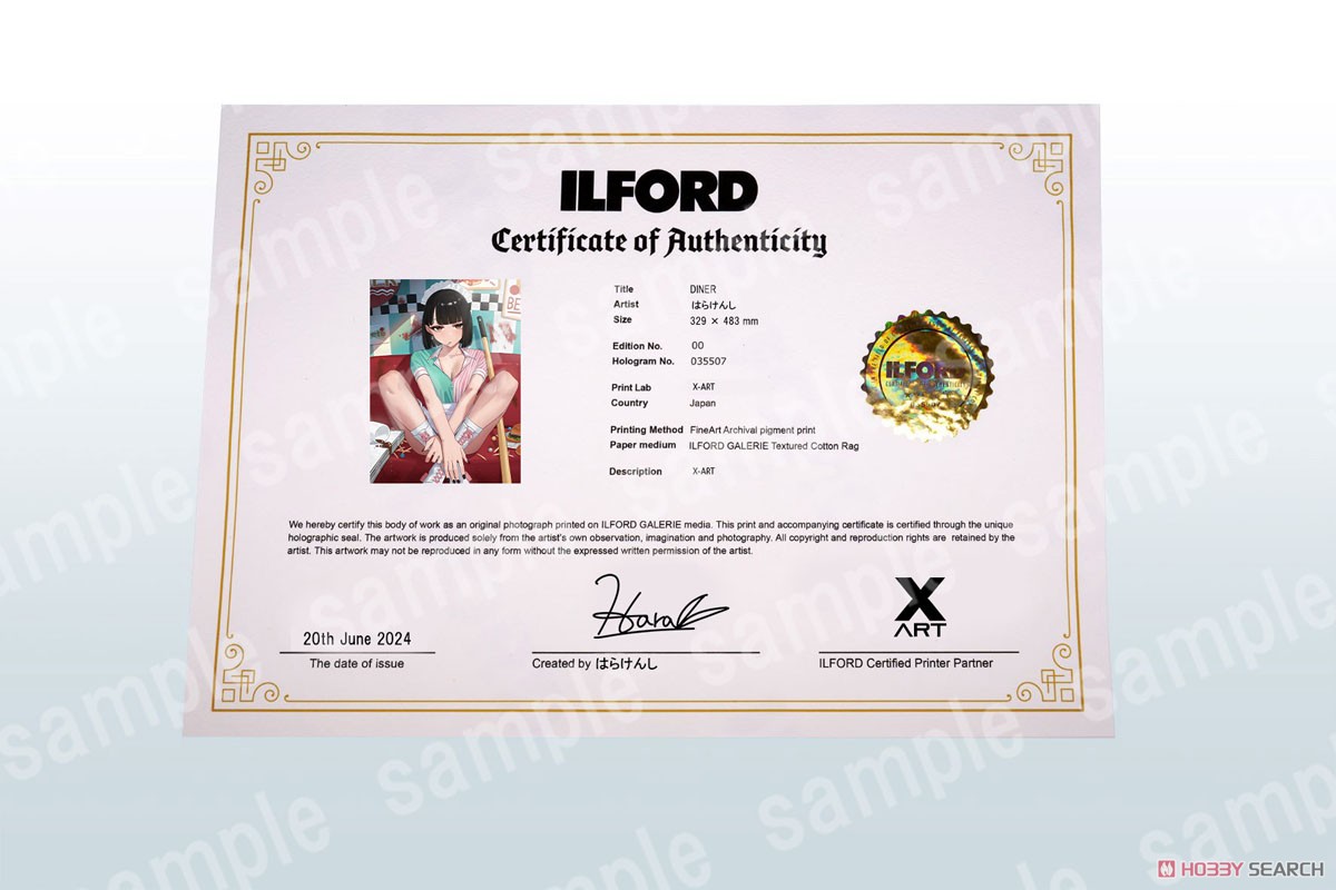 50枚限定】 はらけんし先生直筆サイン入り X-ART製 A3+サイズ