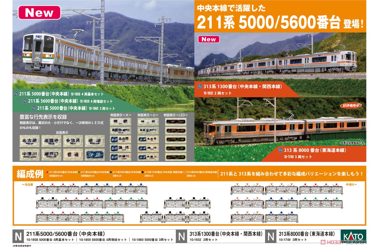 313系1300番台 (中央本線・関西本線) 2両セット (2両セット) (鉄道模型