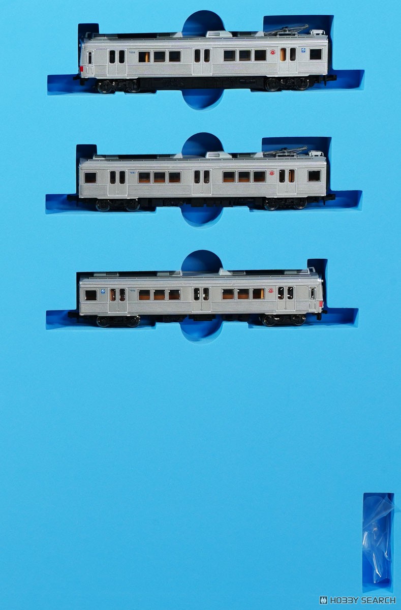 東急電鉄7200系 (池上線・冷房車・赤帯) 3両編成セット (動力付き) (3
