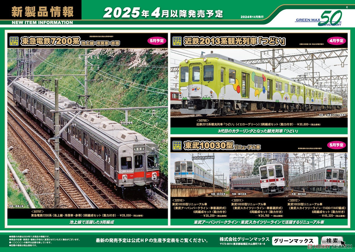 東急電鉄7200系 (池上線・冷房車・赤帯) 3両編成セット (動力付き) (3
