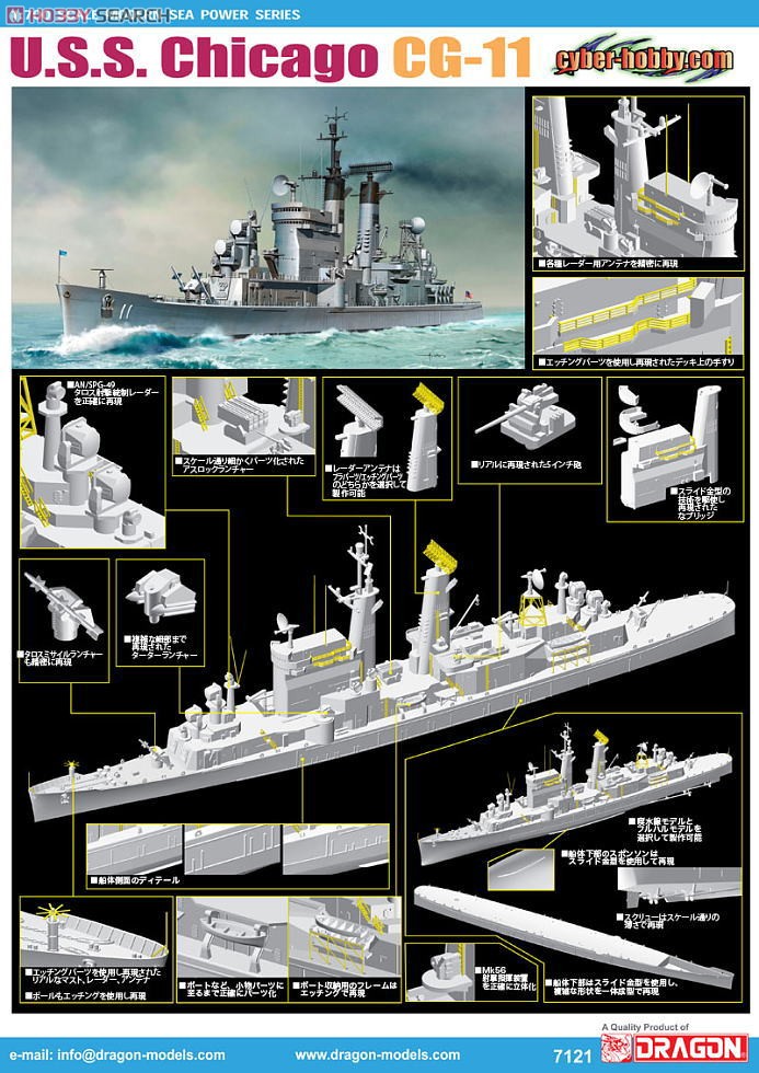 中古品 1/700 シカゴ CG-11 ピュートル ヴェリキー ニミッツ(難) 中古