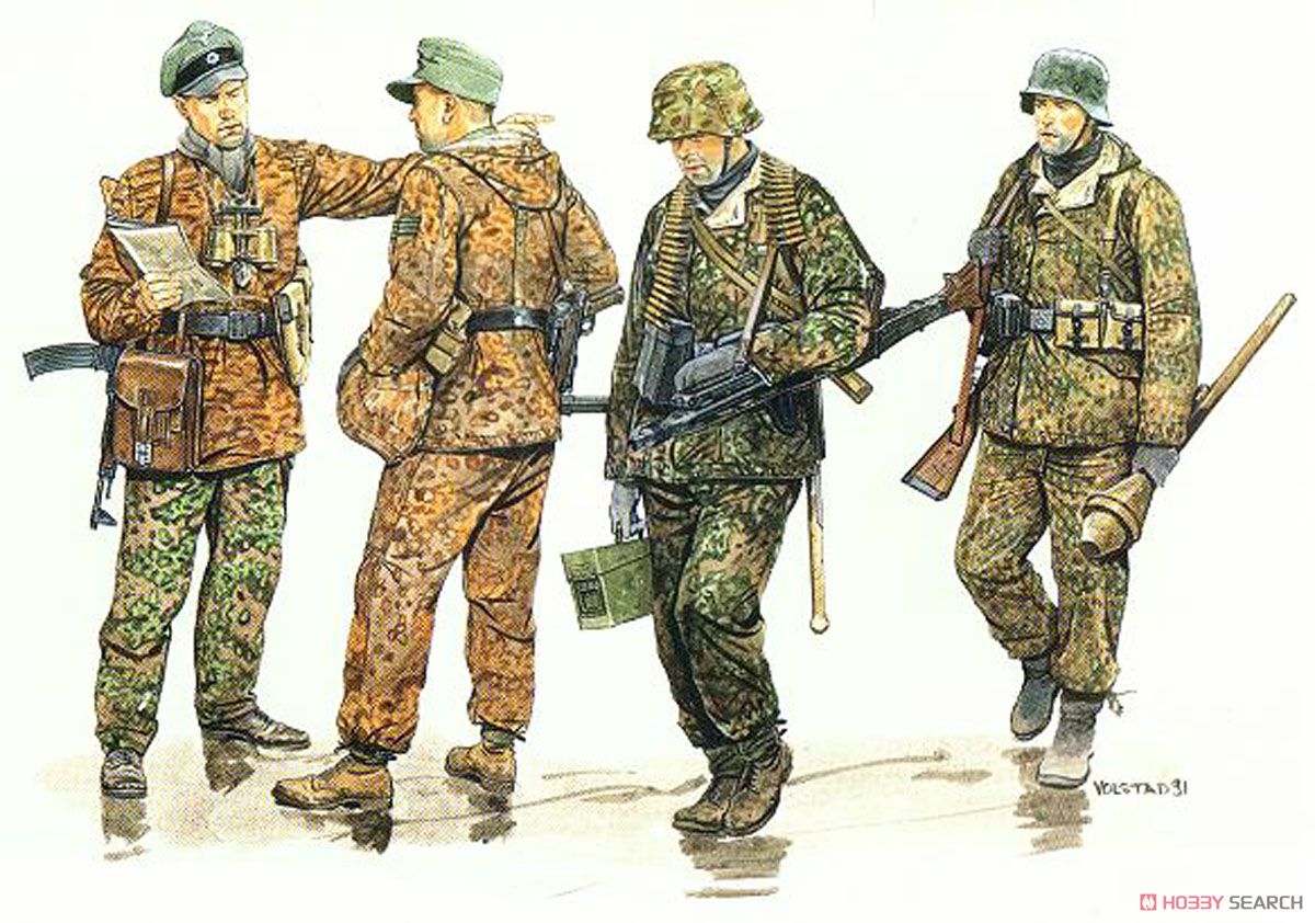 WW.II ドイツ武装親衛隊 冬季装備 アルデンヌ 1944/45 (フィギュア4体