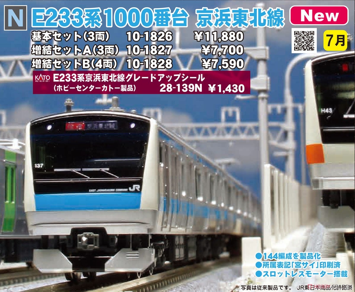 Assyパーツ】 E233系 京浜東北線 グレードアップシール (10両分入り