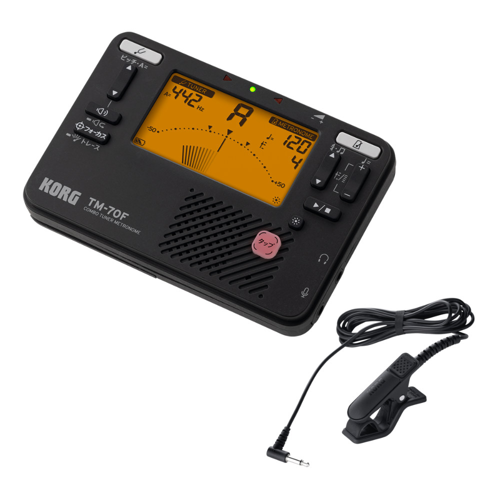 チューナー メトロノーム コルグ KORG TM-70F BK コンタクトマイク CM