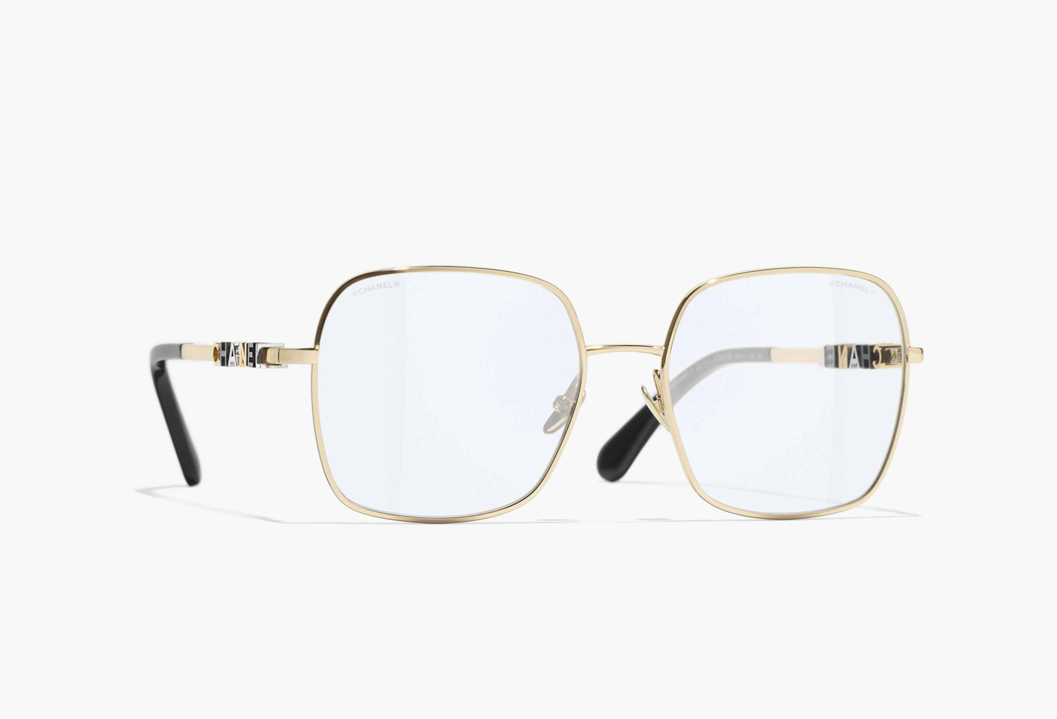 CHANEL Eyewear: スクエア シェイプ ブルーライトカット グラス