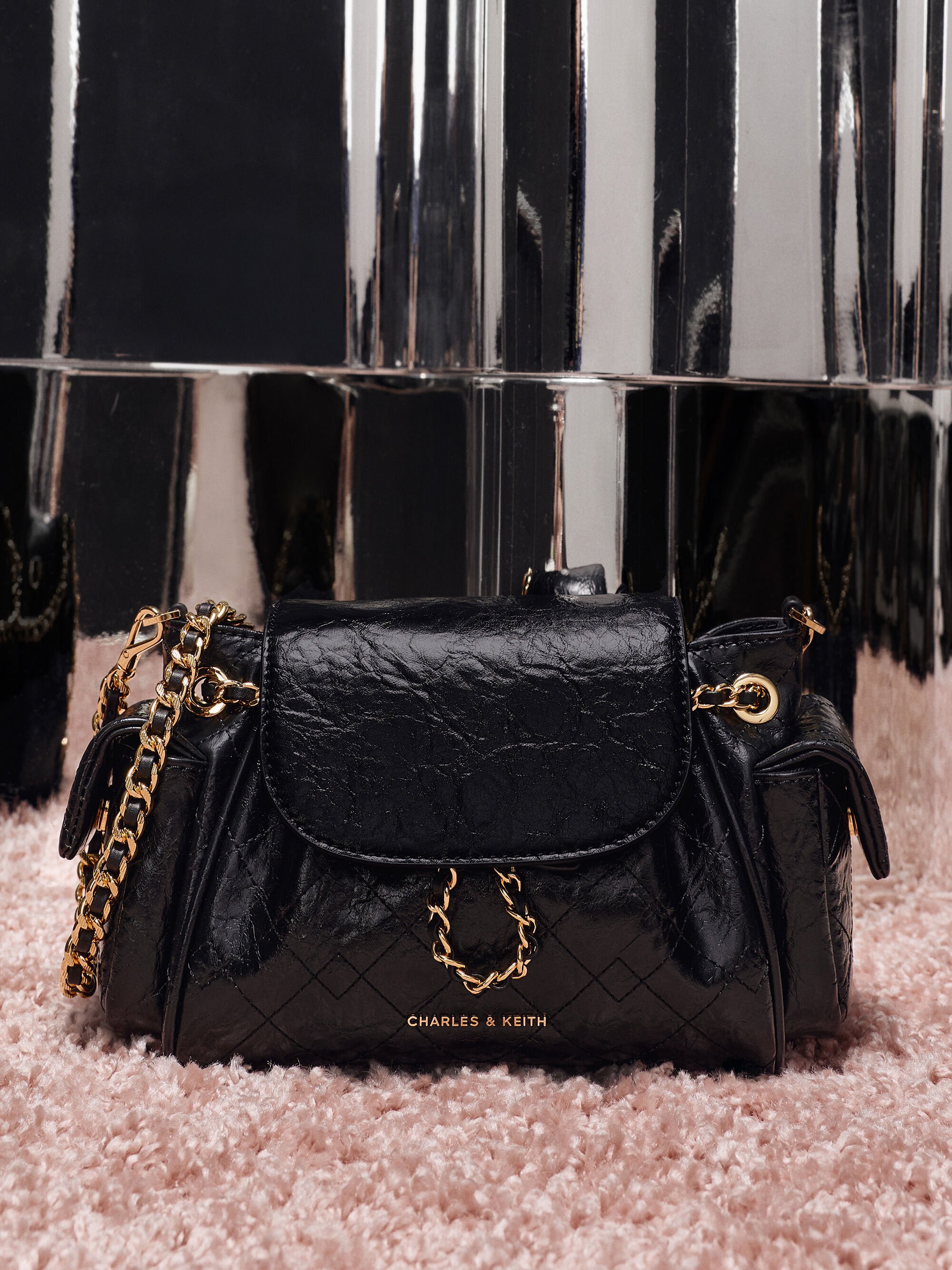 Duo ドゥオ ツーウェイフロントフラップバックパック - ブラック