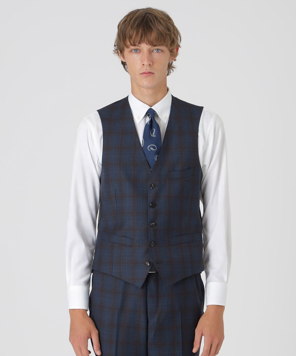 一部店舗限定】TALLIA DI DELFINO マローネチェックスリーピーススーツ