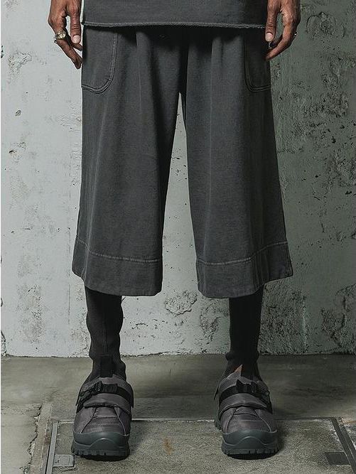 The Viridi-anne - Sweat Wide Cropped Pants（B-Pigment Black