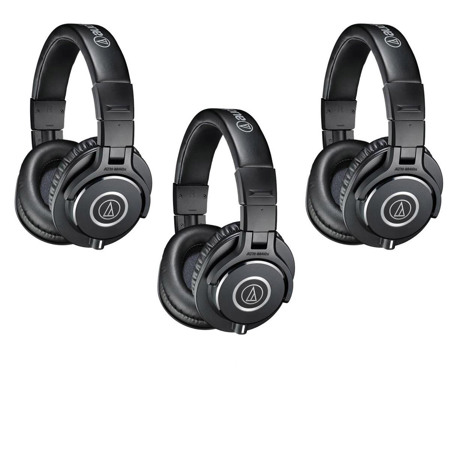 Audio-Technica 3 Pack ATH-M40x Professional Monitor Headphones