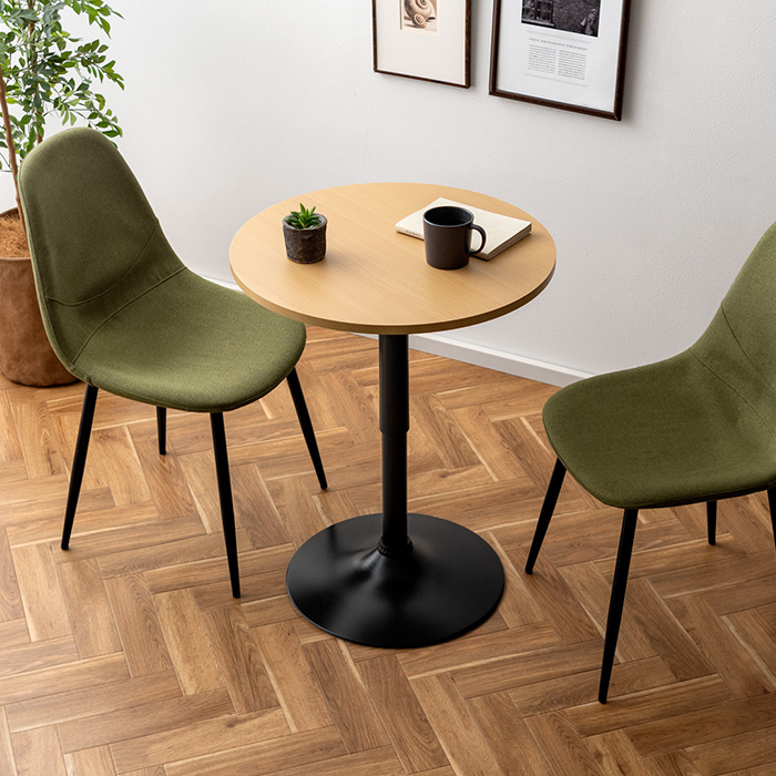 2人用 昇降式カフェテーブル(高さ68.5〜92cm)丸型 | 家具・インテリア