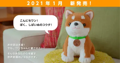 本物の犬の声／男の子の声が切り替えできる！ 音声認識ぬいぐるみ『し