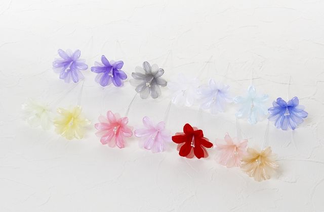 アートフラワーパーツ・染花 ・布花】シェリー／オレンジ 造花 アート