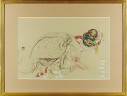 宮本三郎 「舞妓十二題集より「松の内」」 木版画 ｜【Arts Ship