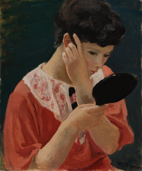 寺内萬治郎 「手鏡」 油彩8号｜【Arts Ship】のむら画廊