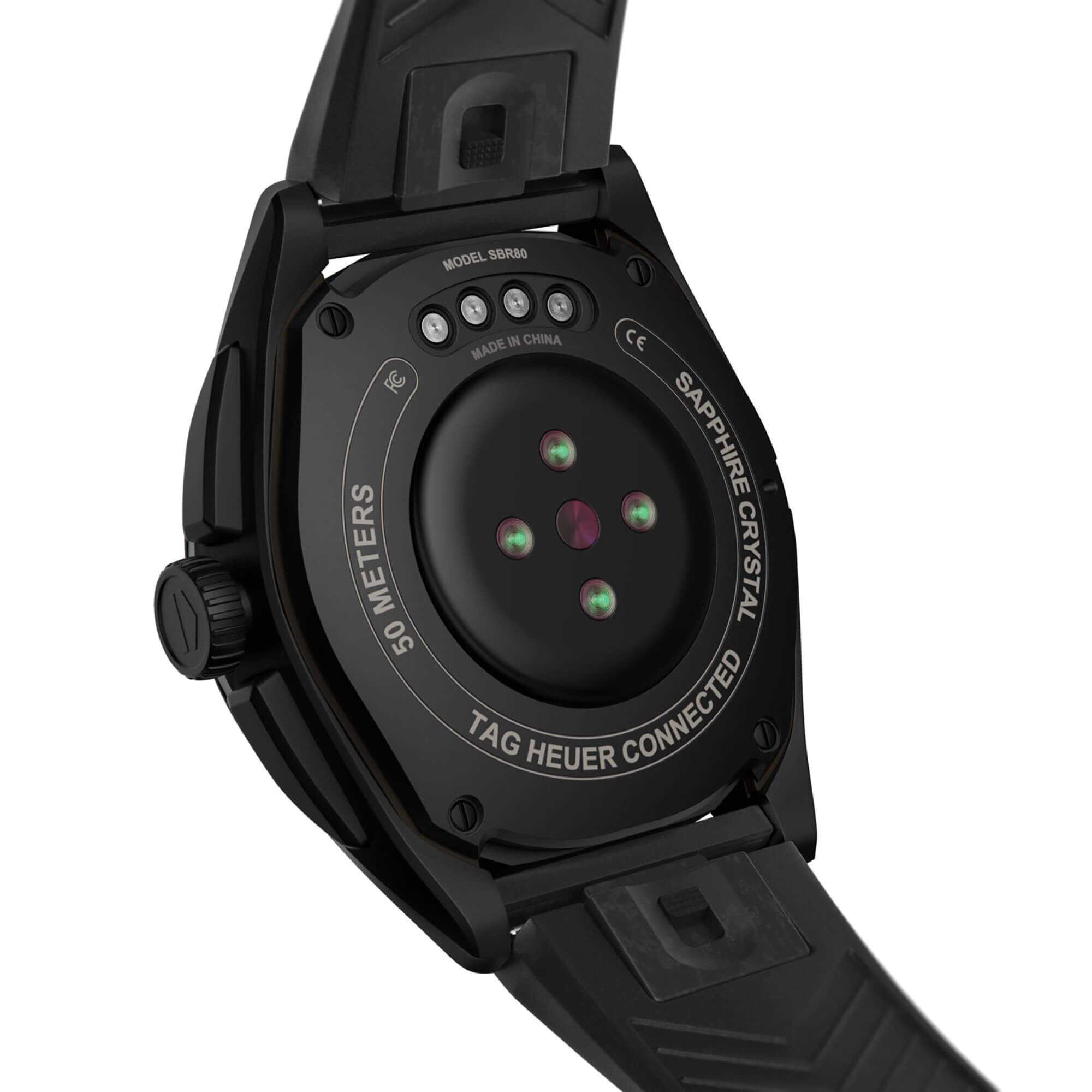 TAG Heuer Connected Calibre E4 Watch Black Dial Black Rubber Strap