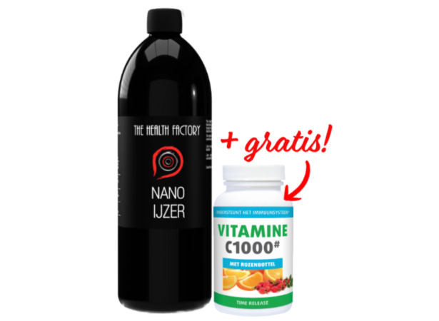 The Health Factory Nano IJzer / Colloidaal IJzer 500ml + Gratis