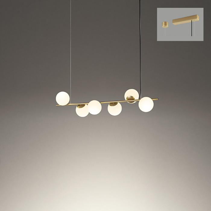 Lunar Line-6 Satin Gold 6灯｜Bluetooth｜照明のライティングファクトリー