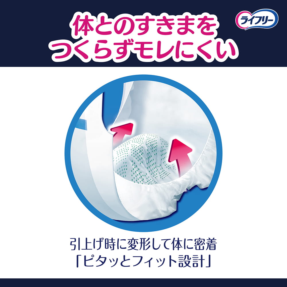 ライフリー ズレずに安心 紙パンツ用尿とりパッド 夜用 4回吸収42枚×3