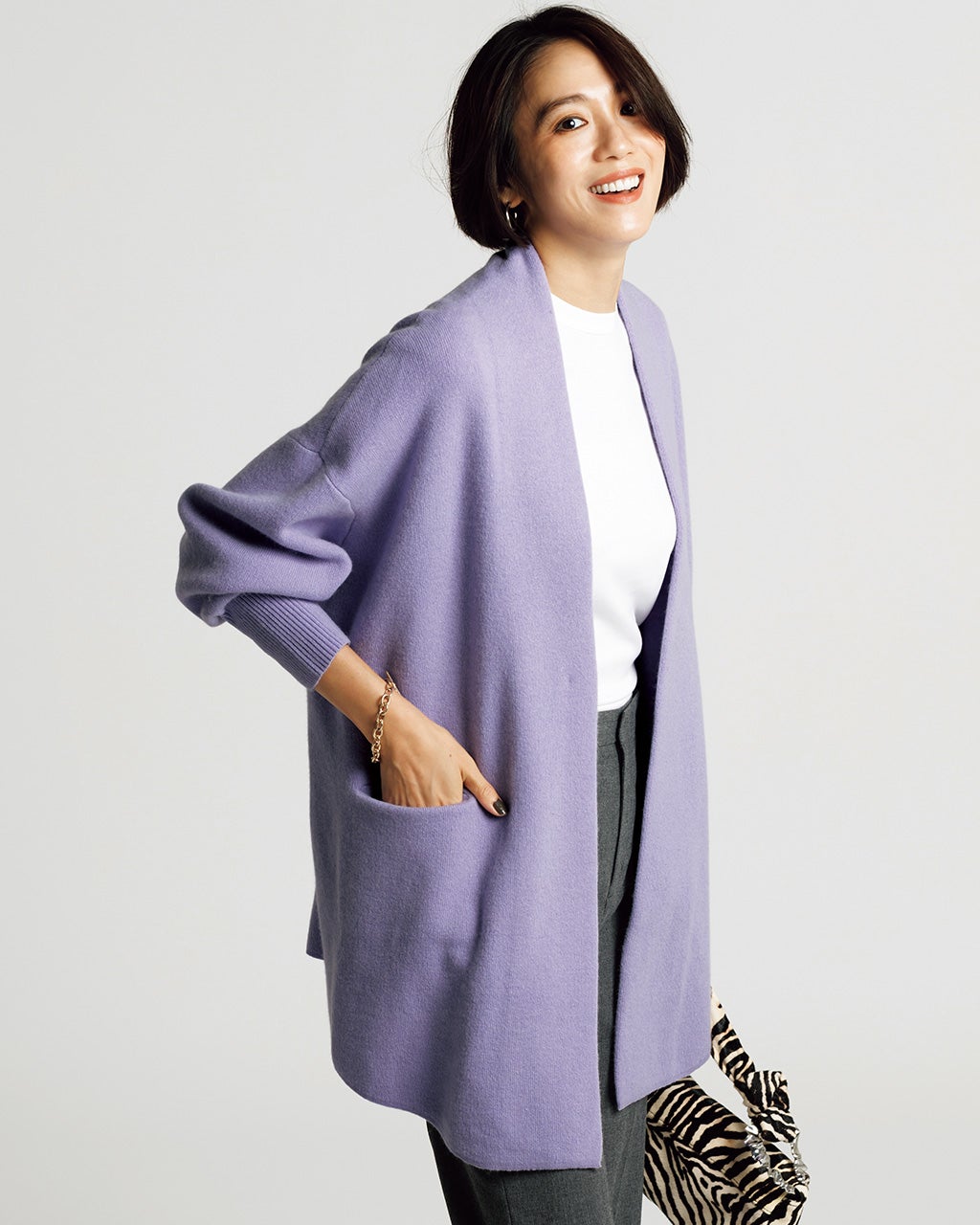 スーパーファインメリノ・カシミヤ混カーディガン/DoCLASSE