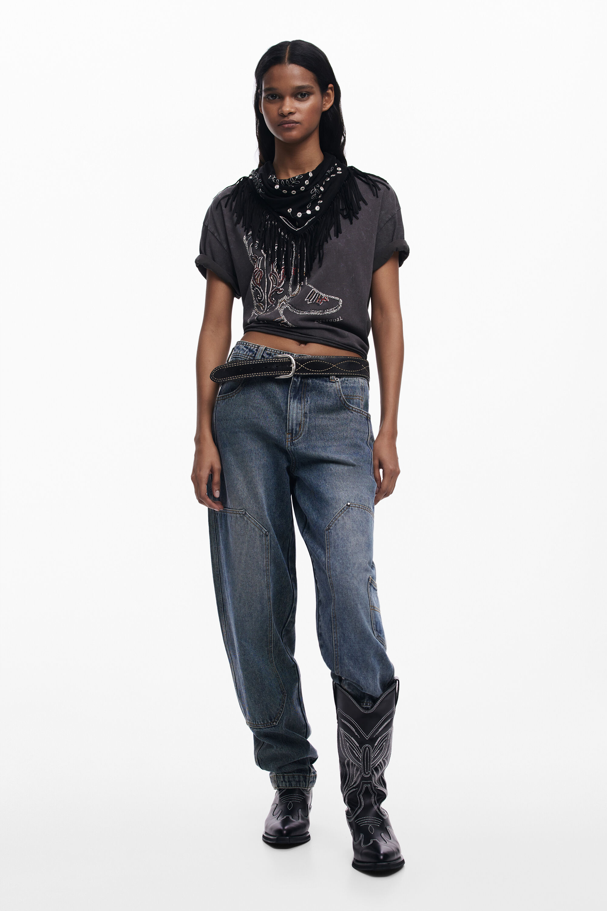 色落ちしたボーイフレンドデニム 女性用 I Desigual.com