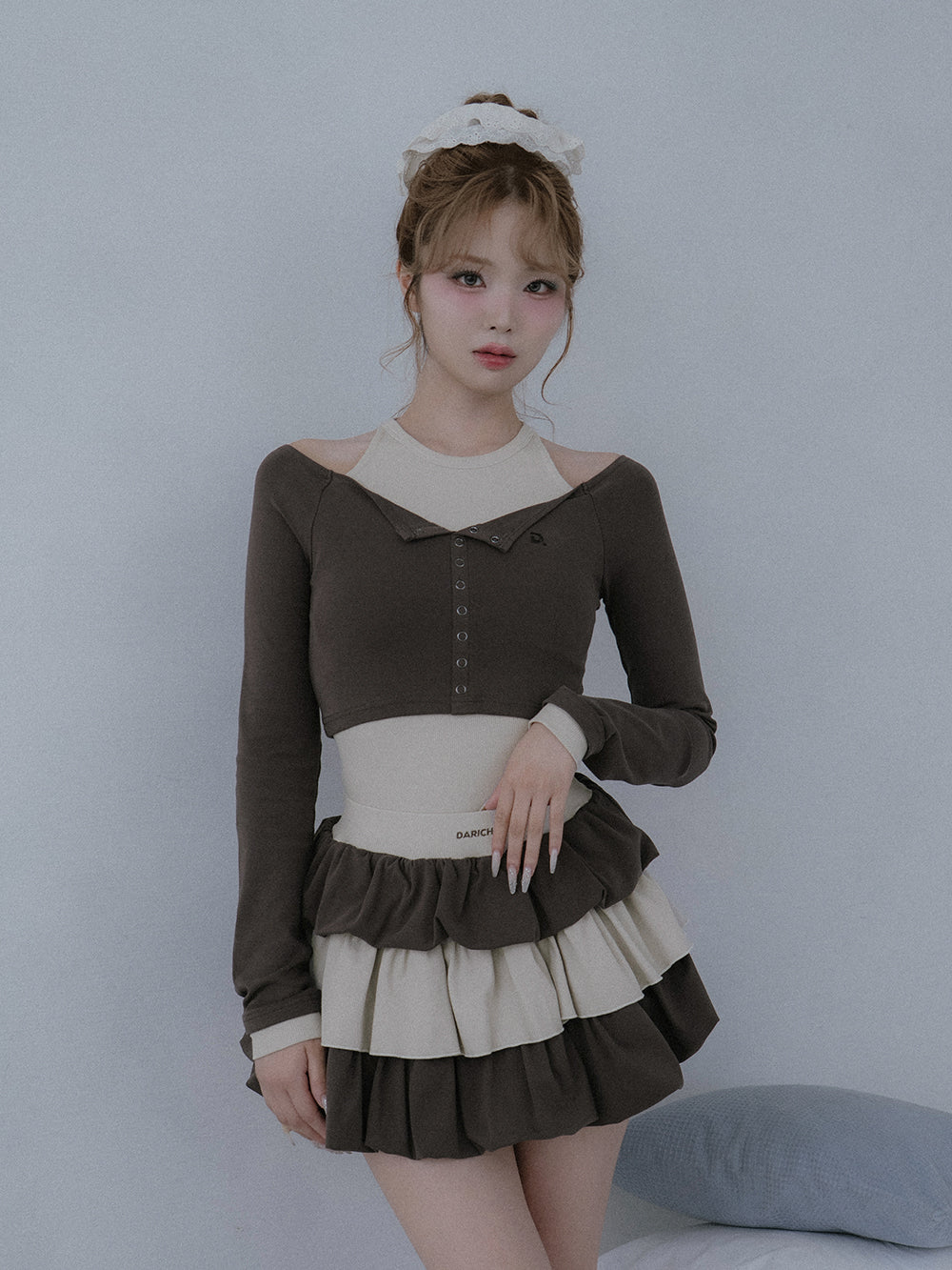 オフショルレイヤードリブトップス – Darich (ダーリッチ)