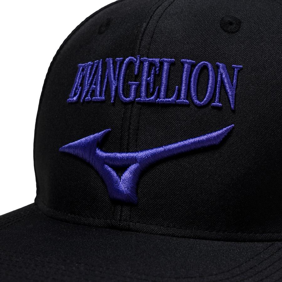 ミズノ】エヴァンゲリオン ベースボールキャップ/ブラックxパープル