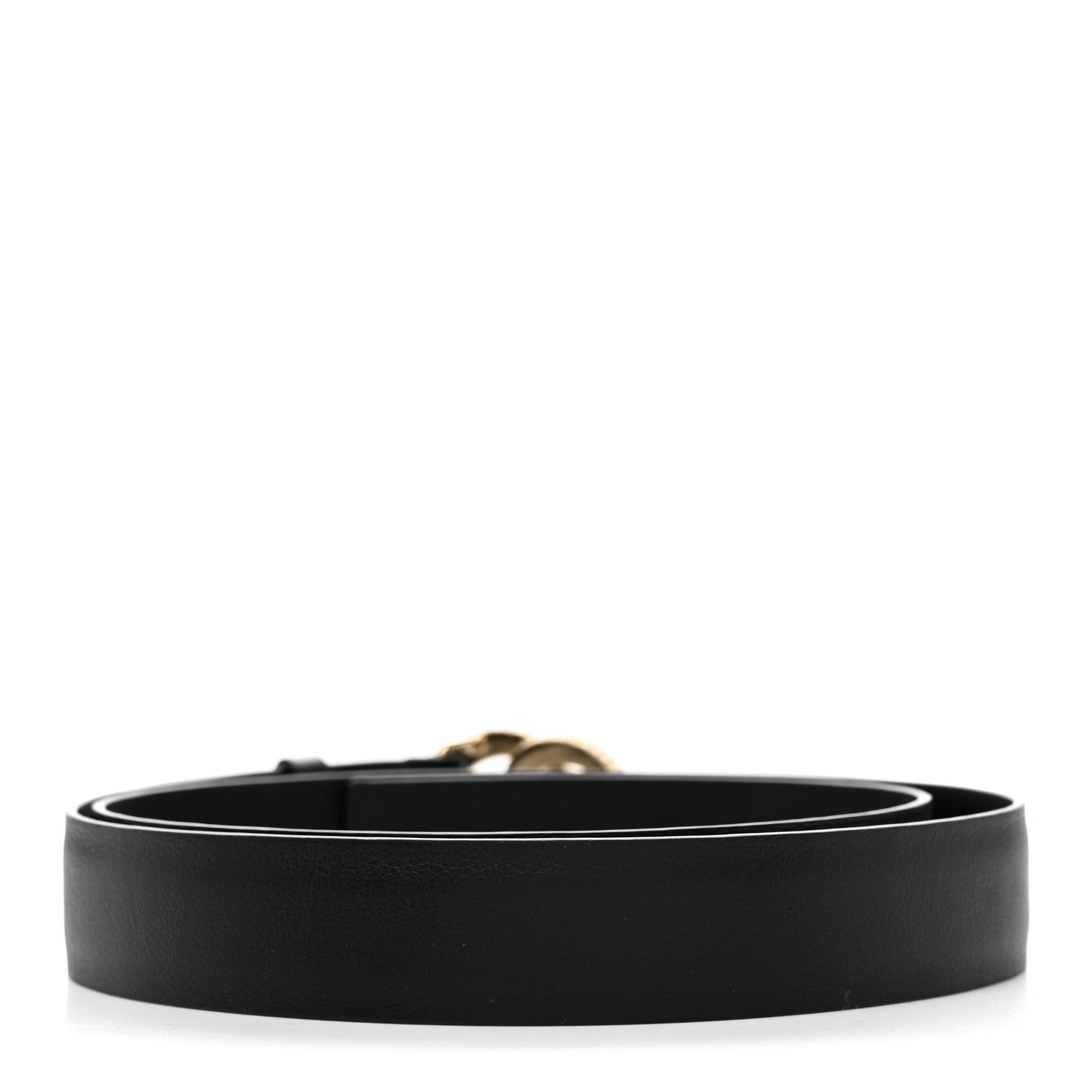 Chanel Calfskin Metal Crystal Quilted CC Belt 90 36 Black 1787754