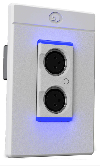 Symetrix 80-0212 xIn XLR 2x0 Dante Single-Gang Wallplate, RGB LEDs