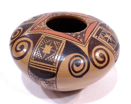 アメリカ・インディアンの陶器・壷 皿