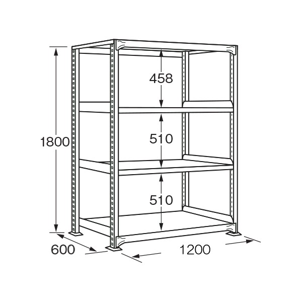 B-1344【送料無料】 | サカエ 中量棚B型・BW型通販 - Kagg.jp